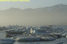icebergs and mist