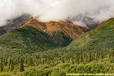 mountain and clouds
